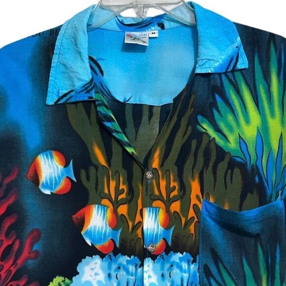 Island Expressions Button-up Shirt Men's Medium Multicolor You Betta Belize It - Picture 4 of 14
